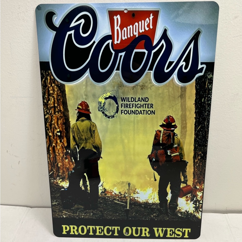 COPY - COPY - COPY - Coors Banquet Wildlife Firefighter Protect Our West metal …